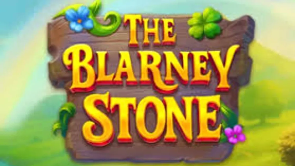 Tampilan visual slot The Blarney Stone dengan latar belakang pedesaan Irlandia yang magis